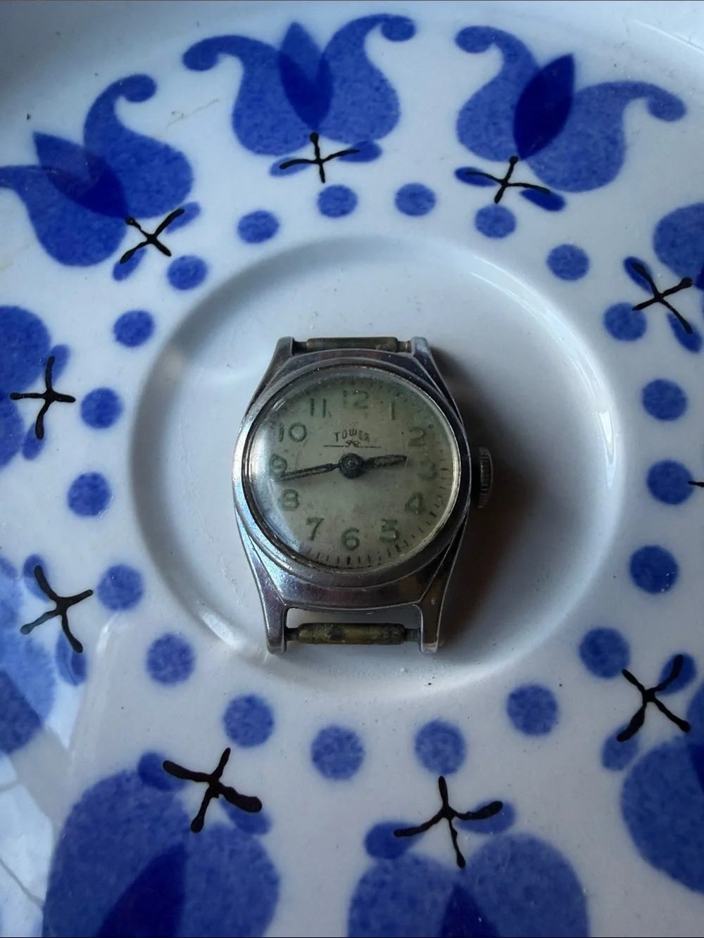 Vintage Tower Stainless Steel Wristwatch - Silver